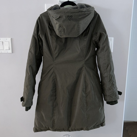 TNA Avoriaz Coat Army Green Mid-Length Goose-Down Lined Parka Jacket - Picture 7 of 16